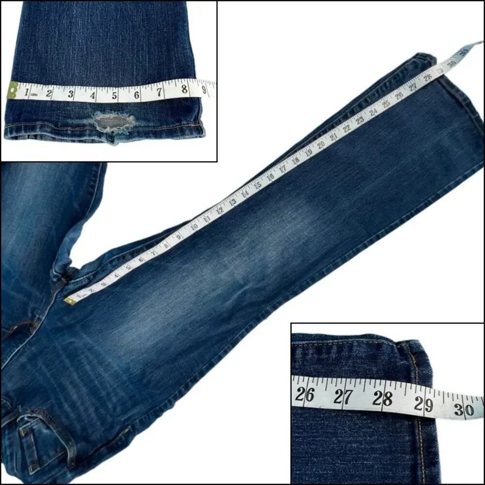 Old Navy Curvy Profile Bootcut Mid Rise Jeans Size 12 Short Blue Denim